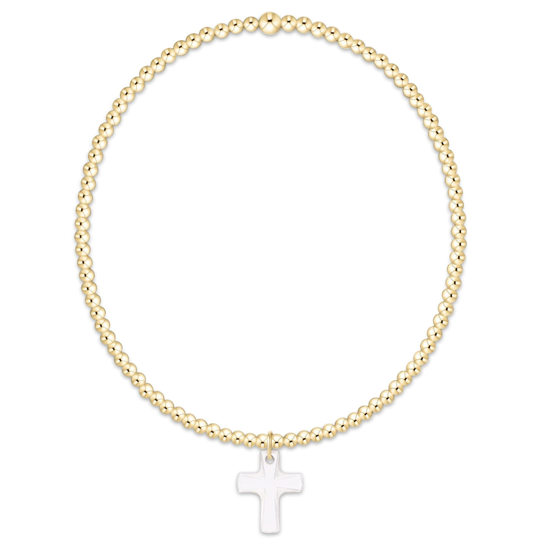 Classic Gold 2mm Bracelet - Blessed Crystal Charm Womens Bracelet ENewton 