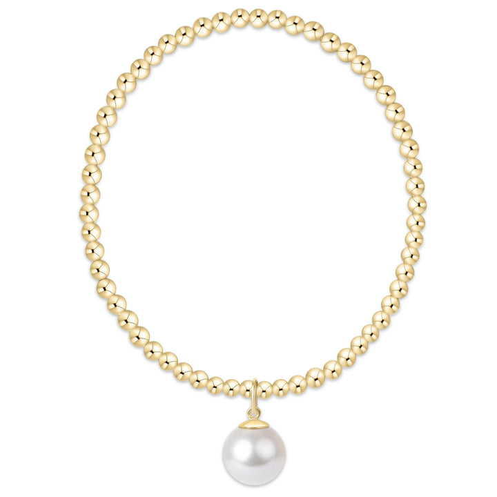 Classic Gold 3mm Bracelets - Classic Pearl Charm Womens Bracelet ENewton 10mm Charm 
