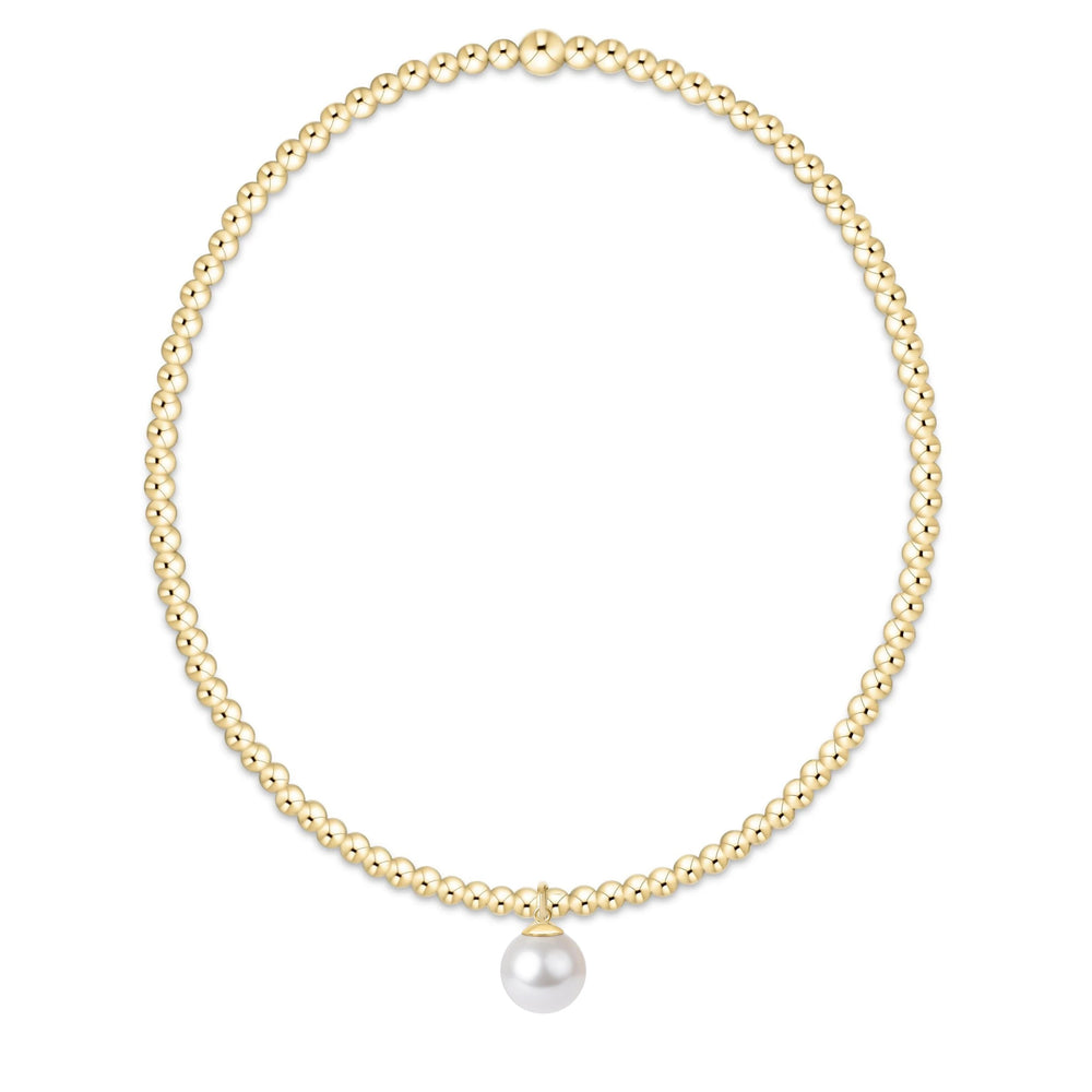 Classic Gold 3mm Bracelets - Classic Pearl Charm Womens Bracelet ENewton 8mm Charm 