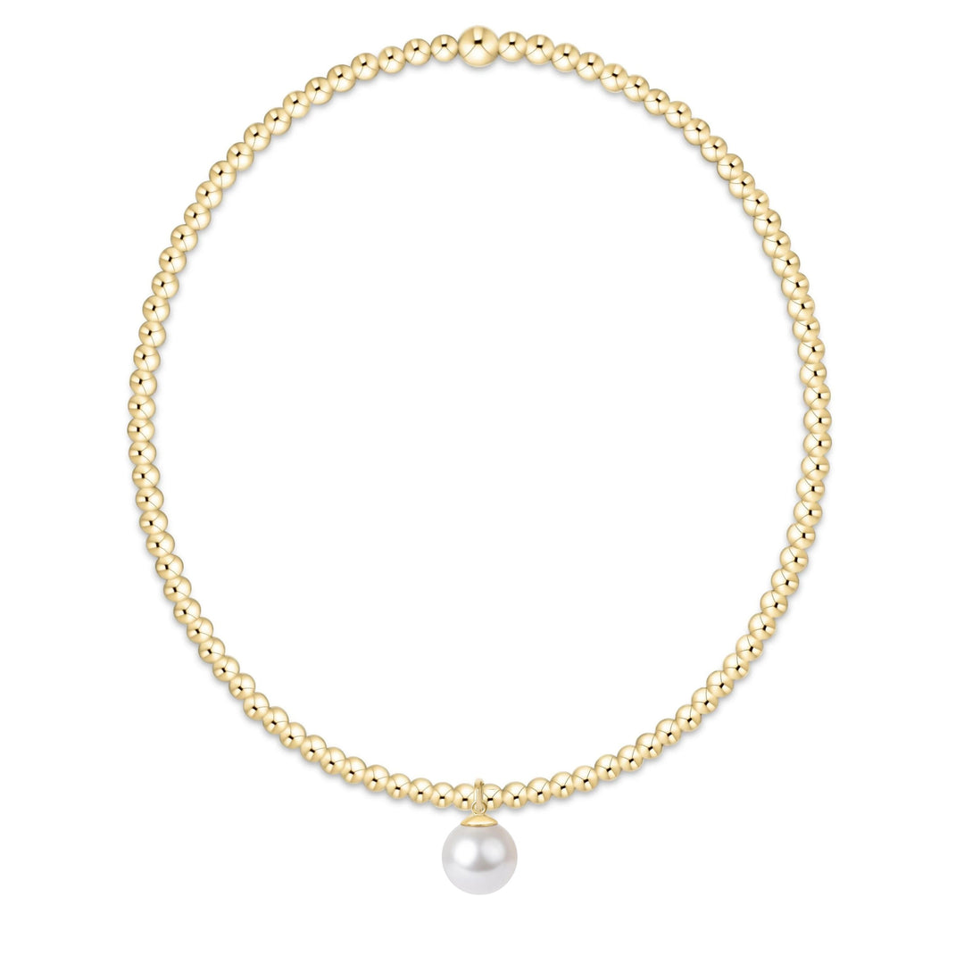 Classic Gold 3mm Bracelets - Classic Pearl Charm Womens Bracelet ENewton 8mm Charm 