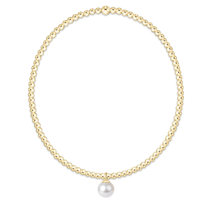 Classic Gold 3mm Bracelets - Classic Pearl Charm Womens Bracelet ENewton 8mm Charm 