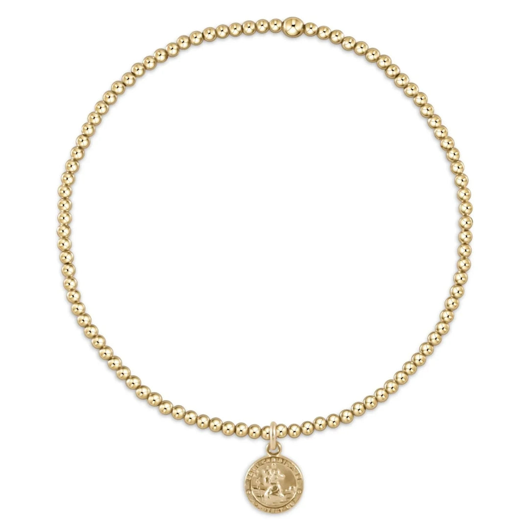 Classic Gold Bead Bracelet - Protection Gold Disc Womens Bracelet ENewton 2mm 