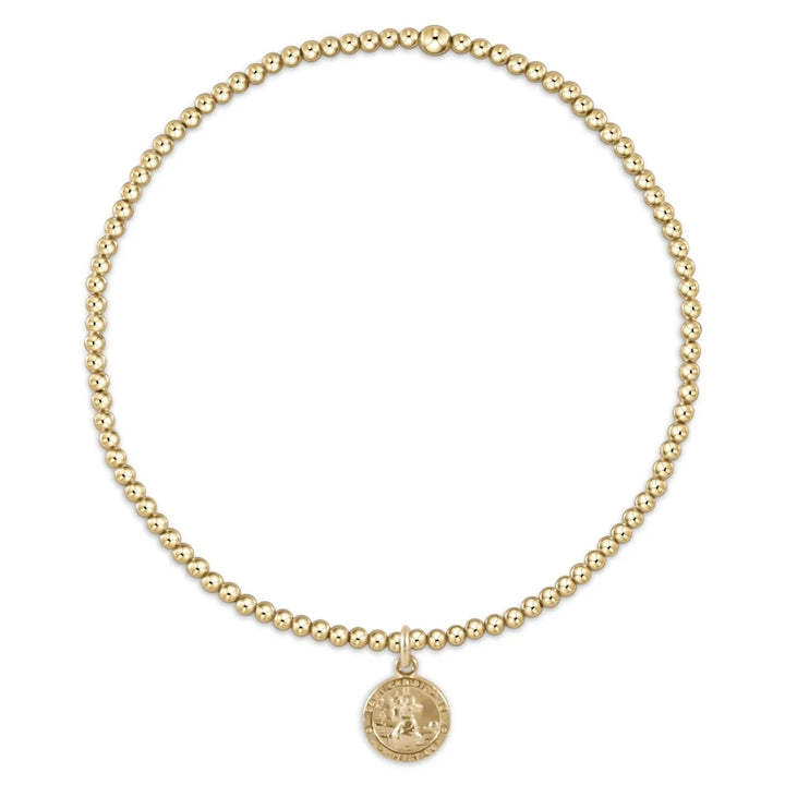 Classic Gold Bead Bracelet - Protection Gold Disc Womens Bracelet ENewton 2mm 