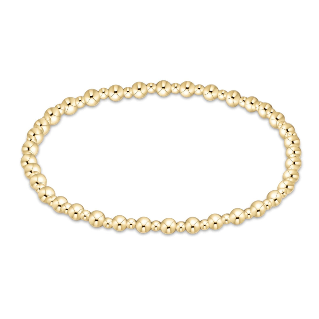 Classic Grateful Pattern Bead Bracelet - Gold Womens Bracelet ENewton 3mm 