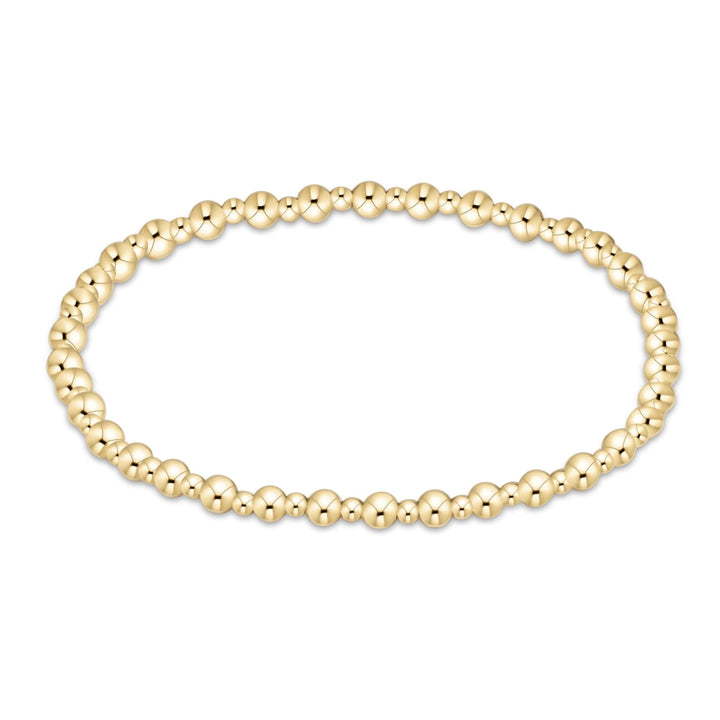 Classic Grateful Pattern Bead Bracelet - Gold Womens Bracelet ENewton 3mm 