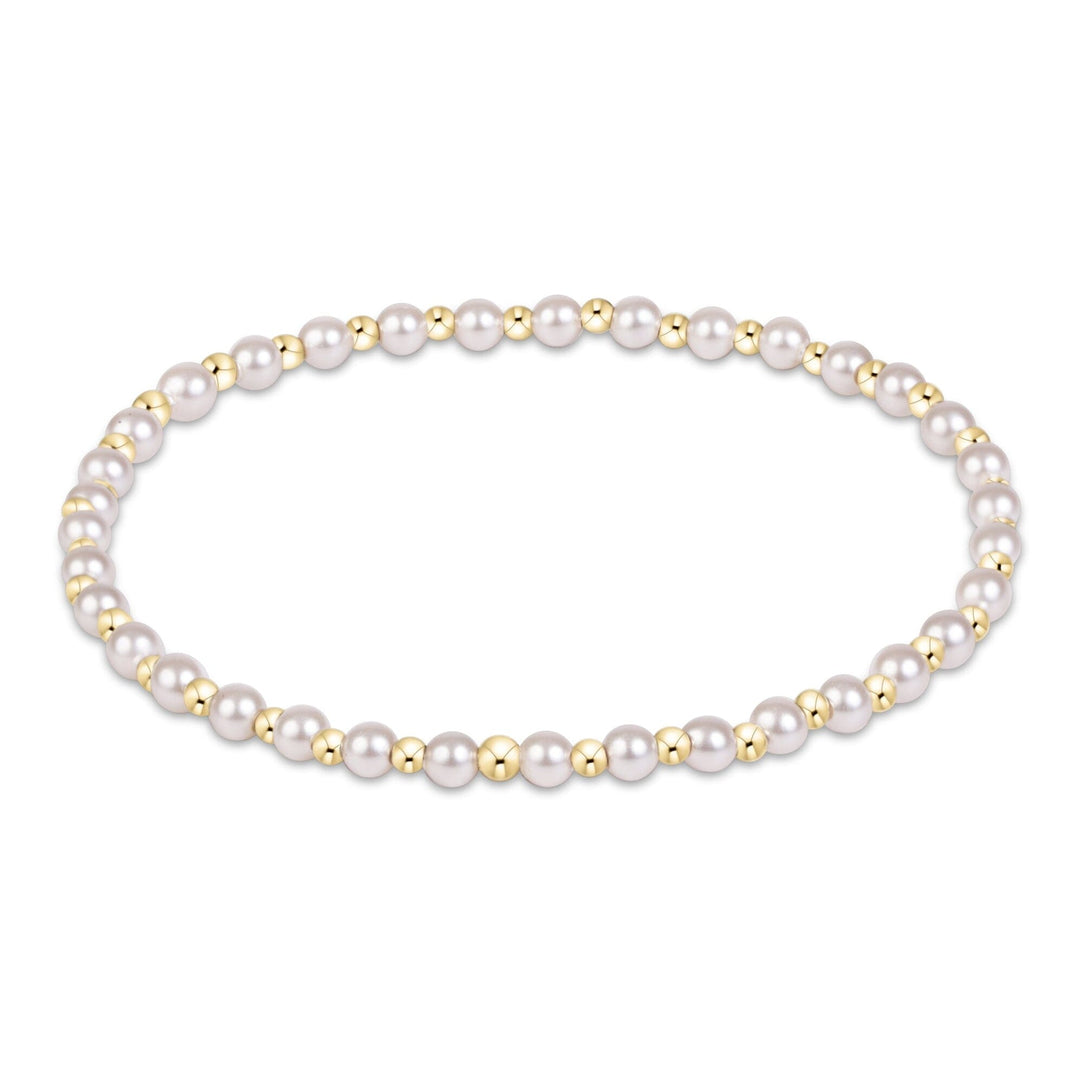 Classic Grateful Pattern Bead Bracelet - Pearl Womens Bracelet ENewton 3mm 