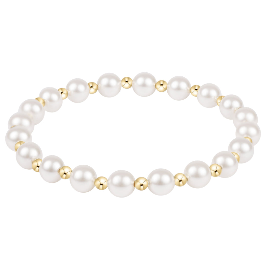 Classic Grateful Pattern Bead Bracelet - Pearl Womens Bracelet ENewton 6mm 