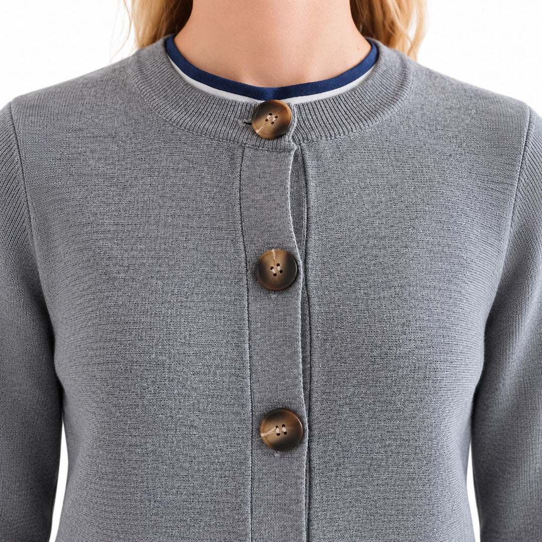 Classic Grey Button Cardigan Womens Sweater Compania Fantastica 