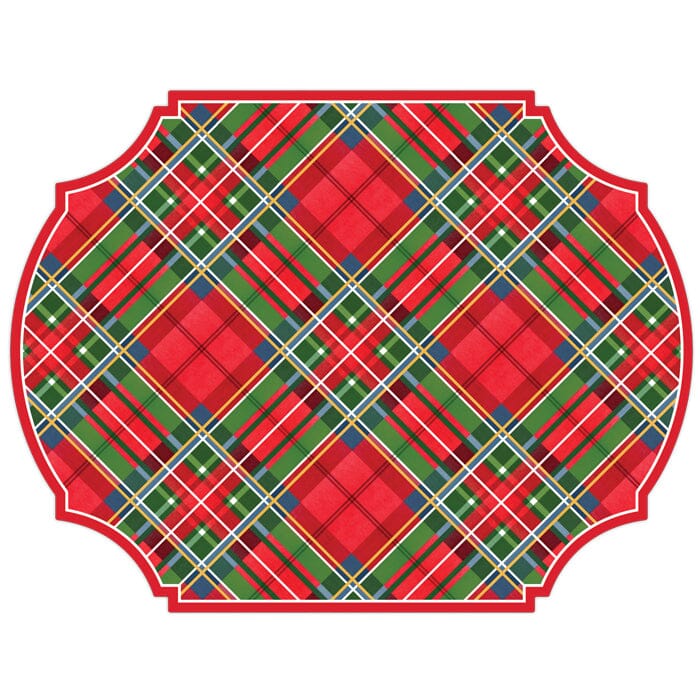 Classic Holiday Tartan Plaid Posh Die-Cut Placemat Placemats Rosanne Beck 