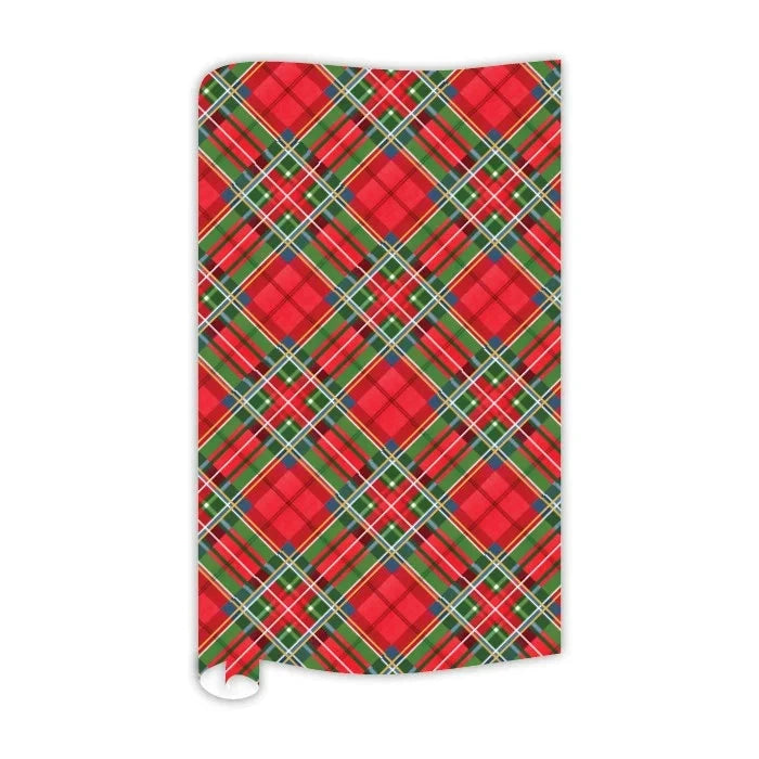 Classic Holiday Tartan Plaid Red, Green, Gold and Blue Wrapping Paper Wrapping Paper Rosanne Beck 