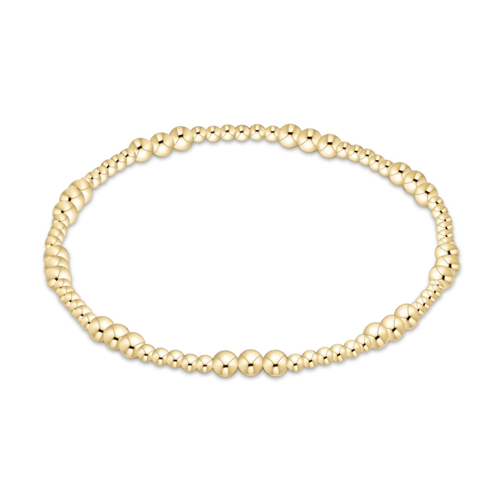 Classic Joy Pattern Bead Bracelets - Gold Womens Bracelet ENewton 3mm 