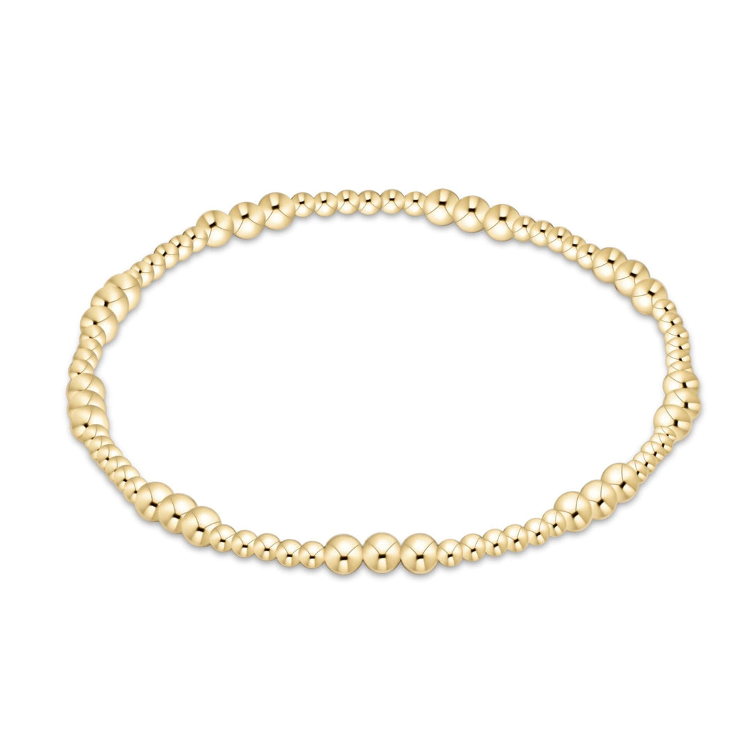 Classic Joy Pattern Bead Bracelets - Gold Womens Bracelet ENewton 3mm 