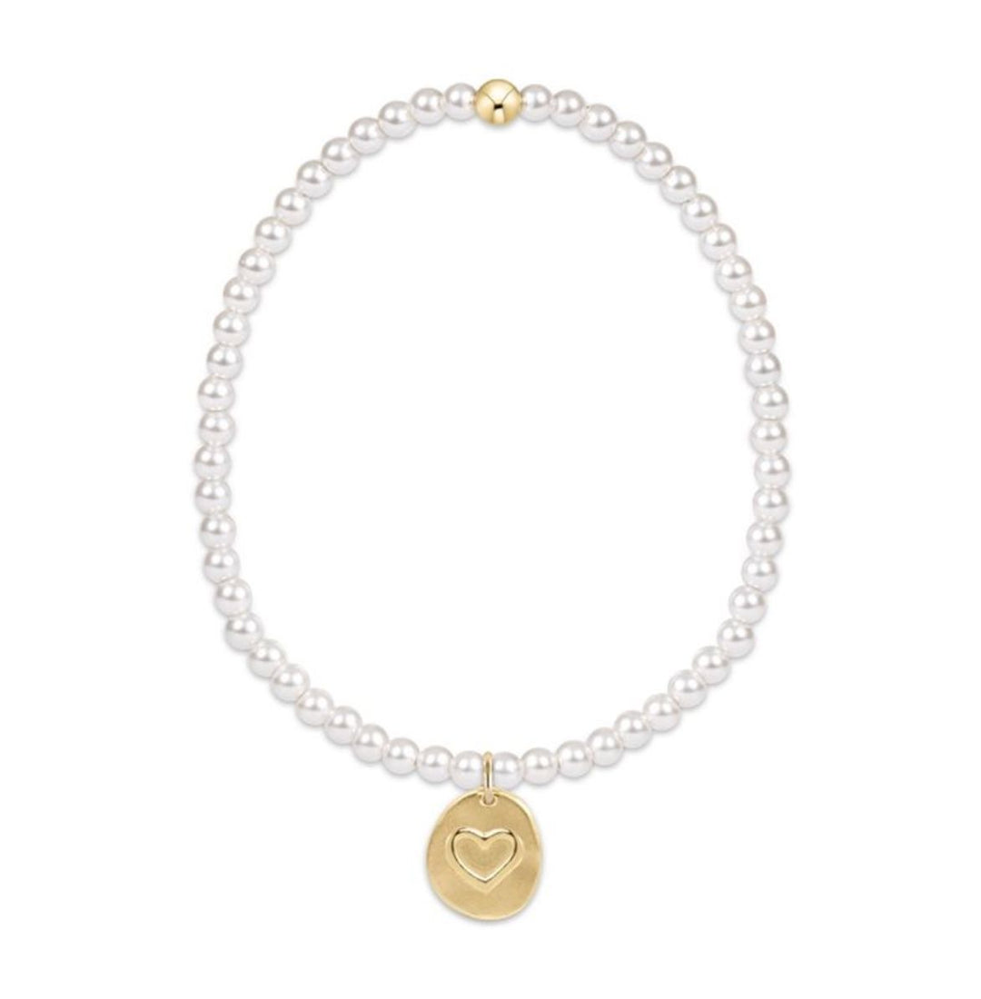 Classic Pearl 3mm Bead Bracelet - Inspire Love Small Gold Charm Womens Bracelet ENewton 