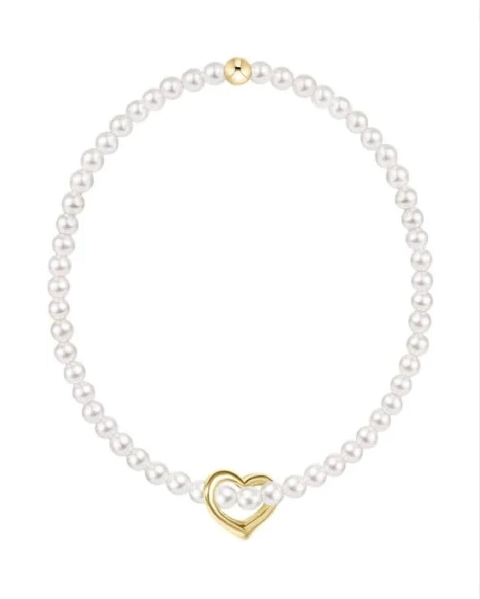 Classic Pearl 3mm Bracelet - Love Gold Charm Womens Bracelet ENewton 