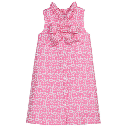 Classic Shift Dress - Pink Jacquard Girl Dress Little English 