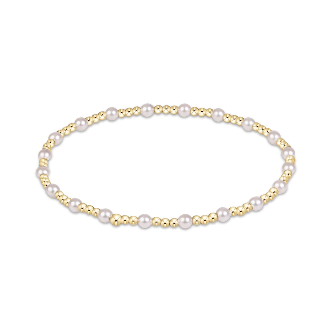 Classic Sincerity Pattern Bead Bracelet - Pearl Womens Bracelet ENewton 3mm 