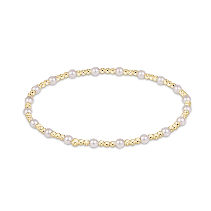 Classic Sincerity Pattern Bead Bracelet - Pearl Womens Bracelet ENewton 3mm 