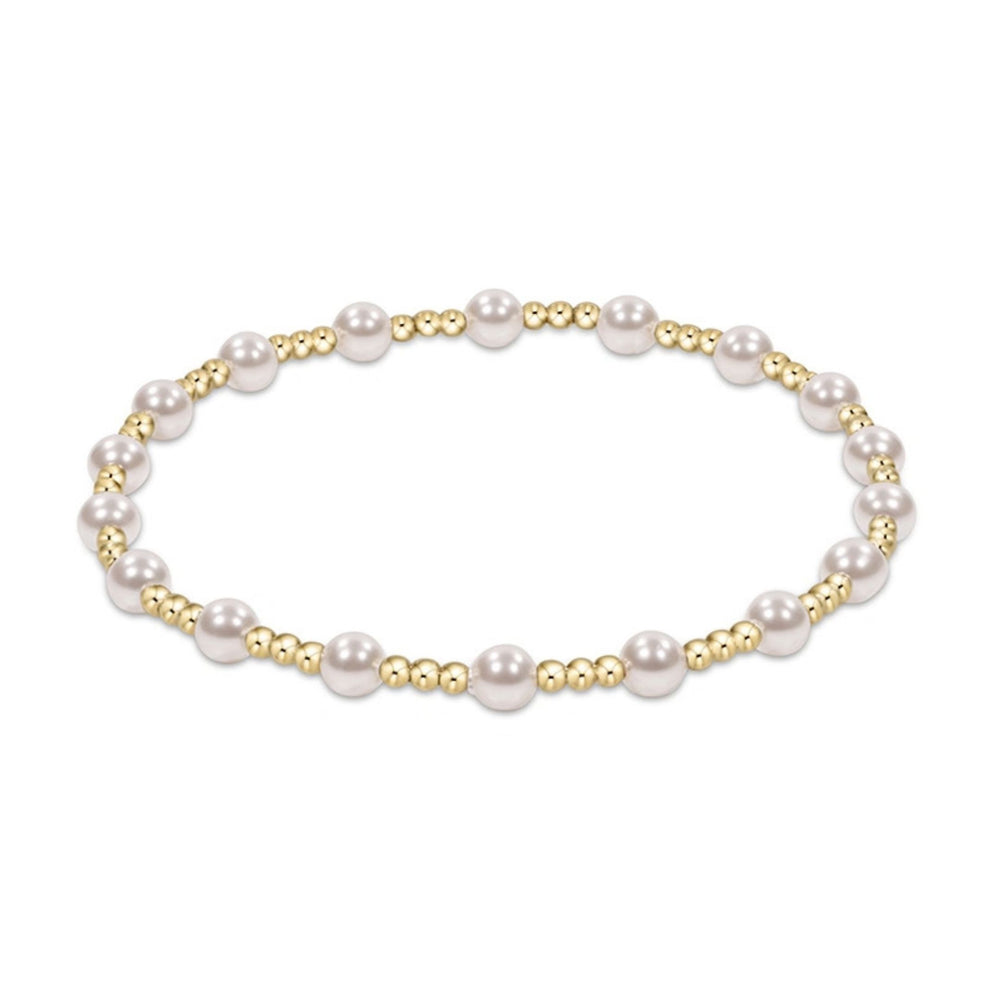 Classic Sincerity Pattern Bead Bracelet - Pearl Womens Bracelet ENewton 4mm 