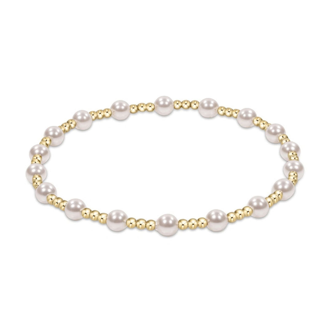Classic Sincerity Pattern Bead Bracelet - Pearl Womens Bracelet ENewton 4mm 