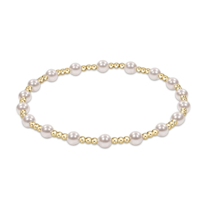 Classic Sincerity Pattern Bead Bracelet - Pearl Womens Bracelet ENewton 4mm 