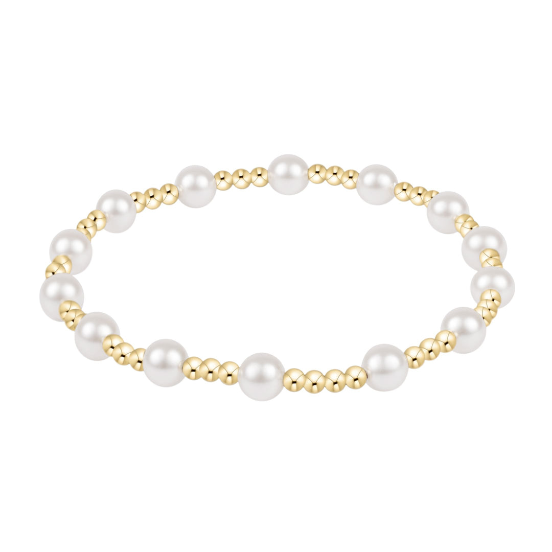 Classic Sincerity Pattern Bead Bracelet - Pearl Womens Bracelet ENewton 5mm 