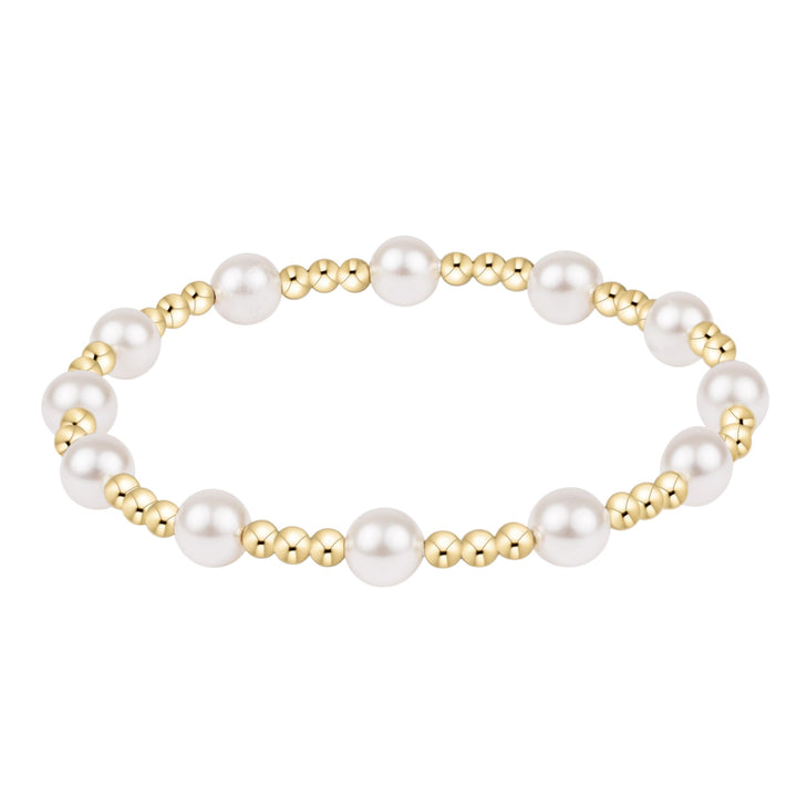 Classic Sincerity Pattern Bead Bracelet - Pearl Womens Bracelet ENewton 6mm 