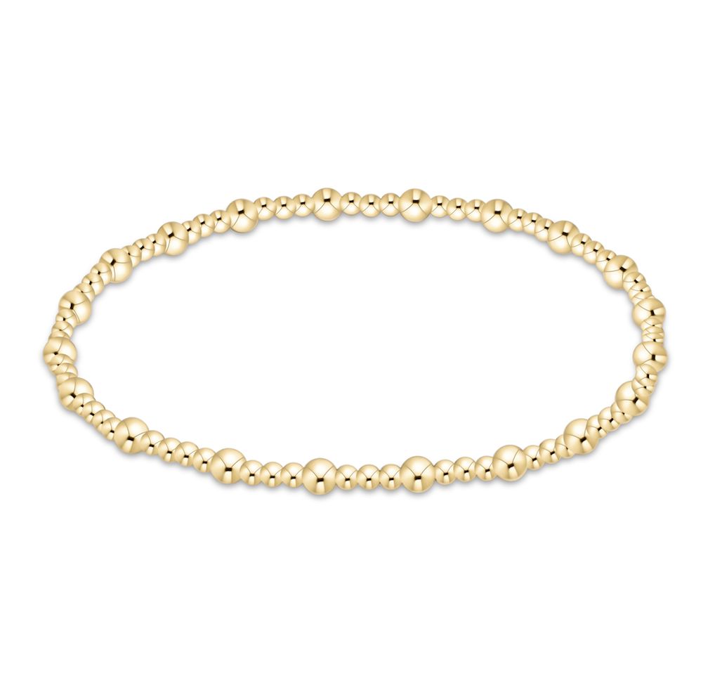 Classic Sincerity Pattern Bead Bracelets - Gold Womens Bracelet ENewton 3mm 