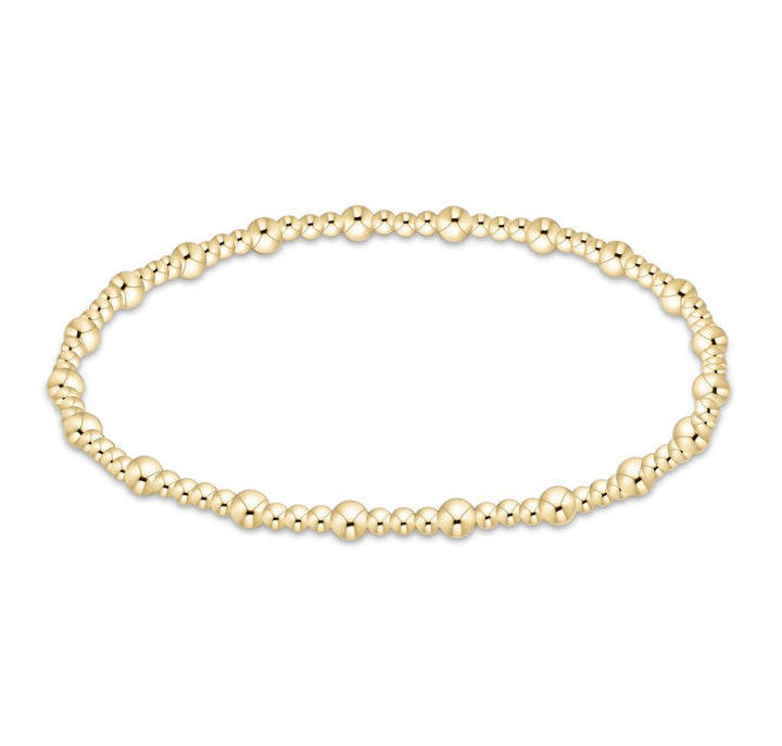 Classic Sincerity Pattern Bead Bracelets - Gold Womens Bracelet ENewton 3mm 