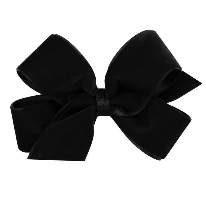 Classic Velvet Bow with Satin Lining - Medium Hair Bow WeeOnes 