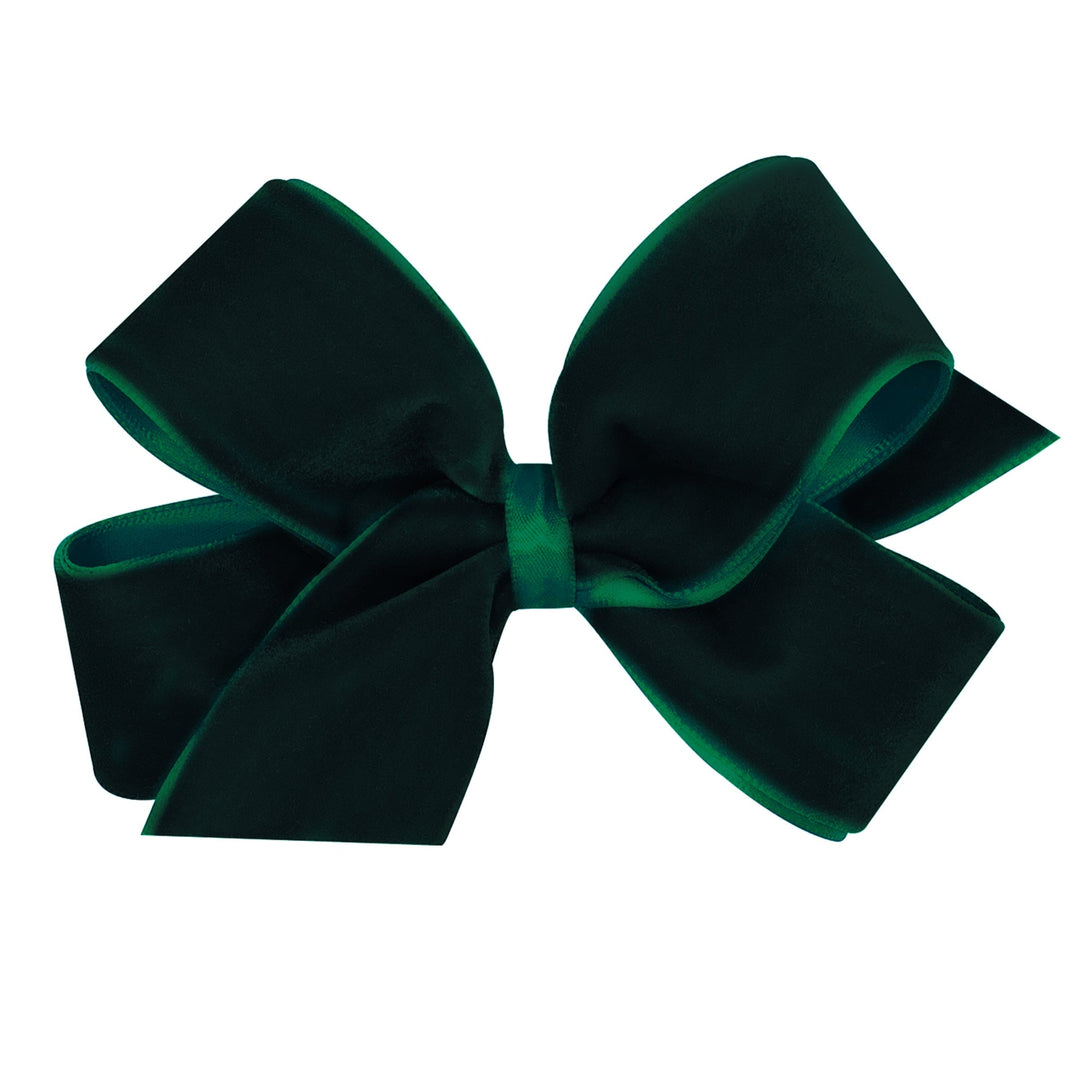 Classic Velvet Bow with Satin Lining - Medium Hair Bow WeeOnes 