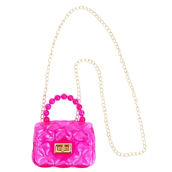 Clear Jelly Purse Girl Purse Sparkle Sisters Hot Pink 