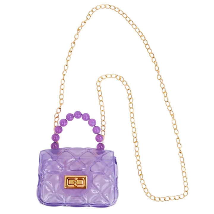 Clear Jelly Purse Girl Purse Sparkle Sisters Lavender 