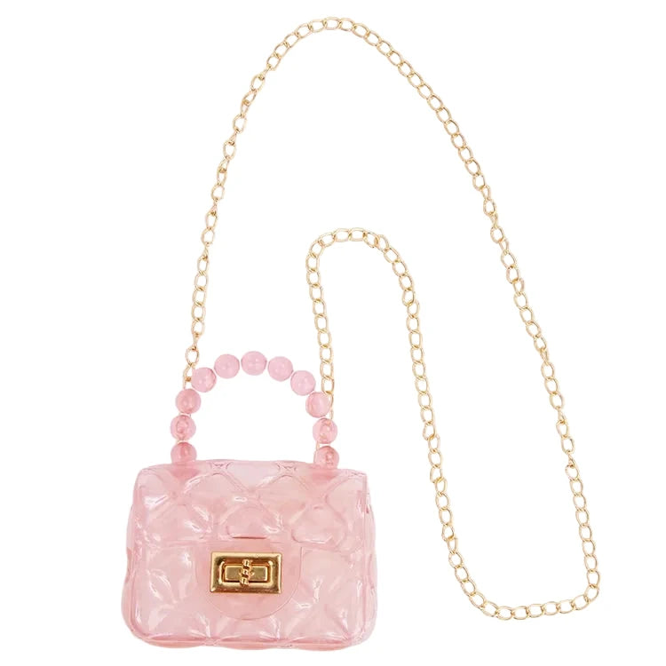 Clear Jelly Purse Girl Purse Sparkle Sisters Pink 