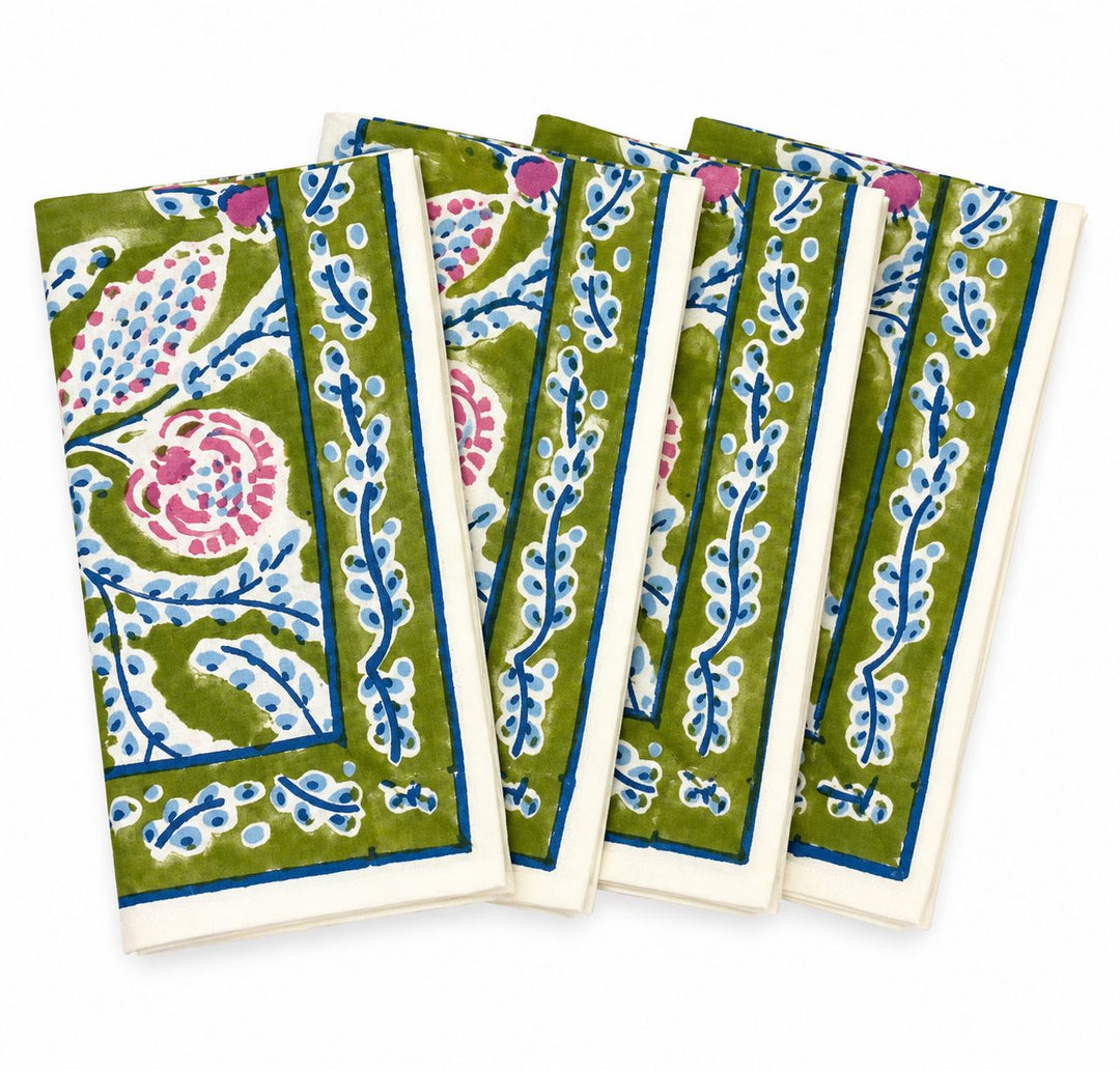 Climbing Dahlia Lavender & Fern Napkins - Set of 4 Dinner Napkins Pomegranate 
