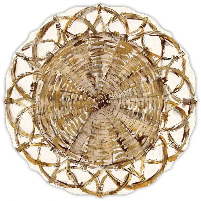 Coastal Round Woven Rattan Placemat Placemats Rosanne Beck 