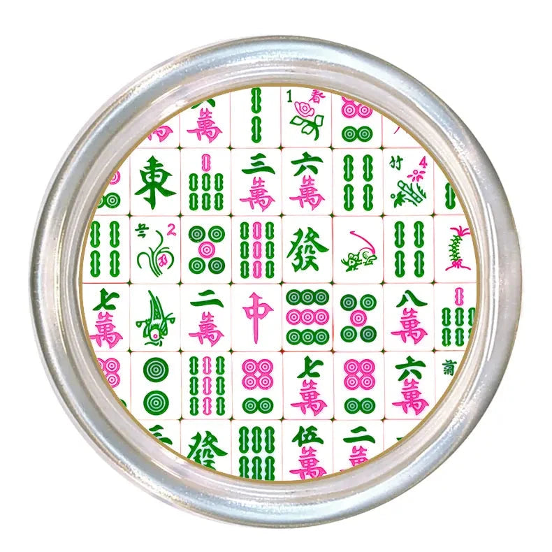 Coaster - Pink and Green Mahjong Coasters Marye Kelley 