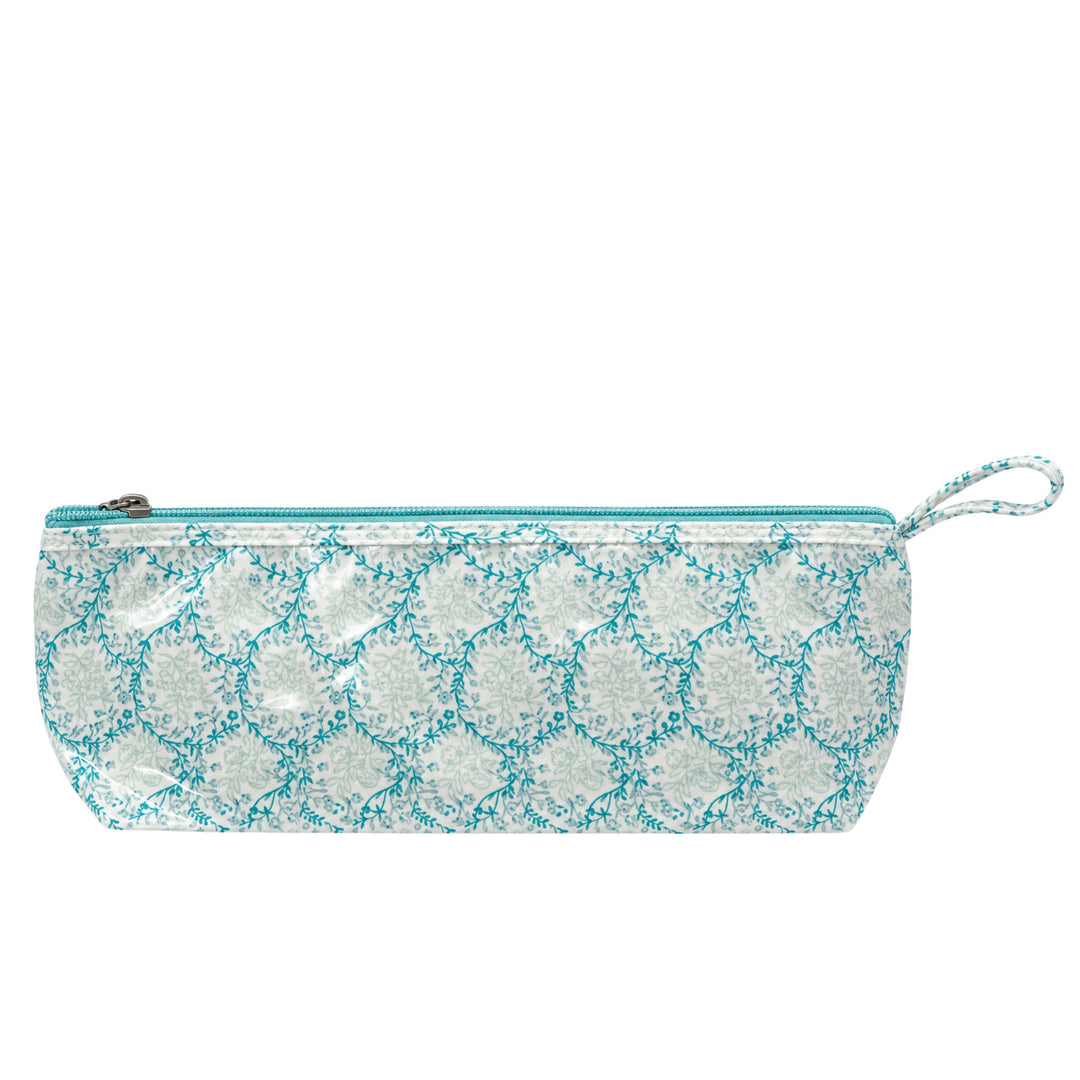 Coated Cosmetic Bags - Aqua Trellis Cosmetic/Accessories Bags Jacaranda Living Brush Bag 