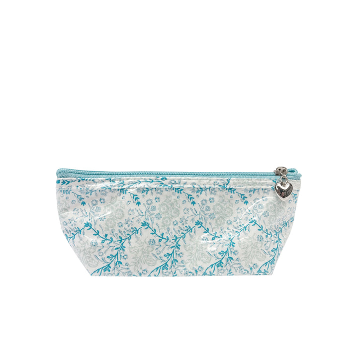 Coated Cosmetic Bags - Aqua Trellis Cosmetic/Accessories Bags Jacaranda Living Extra Small 