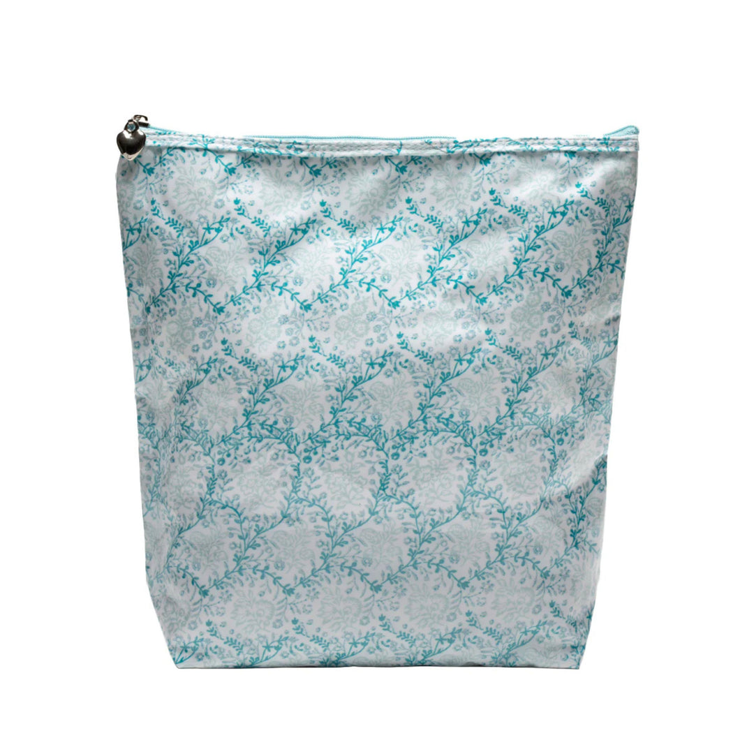 Coated Cosmetic Bags - Aqua Trellis Cosmetic/Accessories Bags Jacaranda Living Large 
