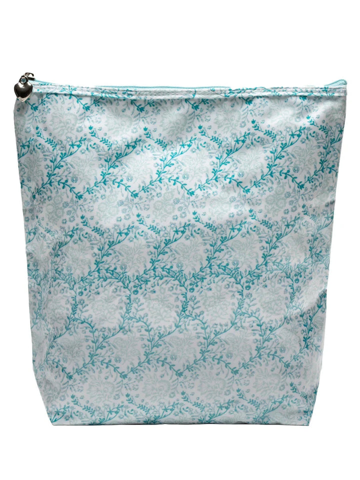 Coated Cosmetic Bags - Aqua Trellis Cosmetic/Accessories Bags Jacaranda Living Large 
