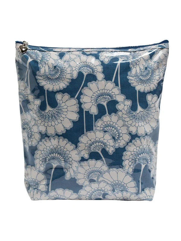 Coated Cosmetic Bags - Blue Fans Cosmetic/Accessories Bags Jacaranda Living Large 