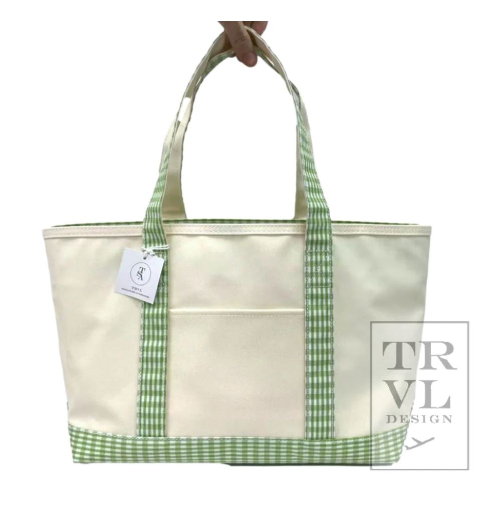 Coated Tote - Medium Tote TRVL Design Leaf 