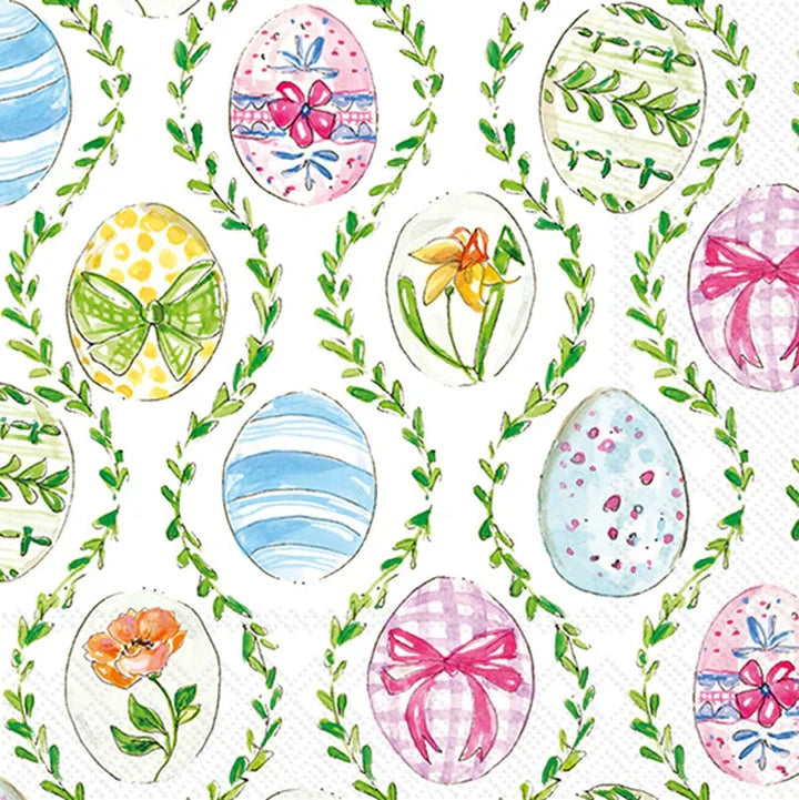 Cocktail Napkins - Easter Bunny Eggs Vine Cocktail Napkins Boston International 