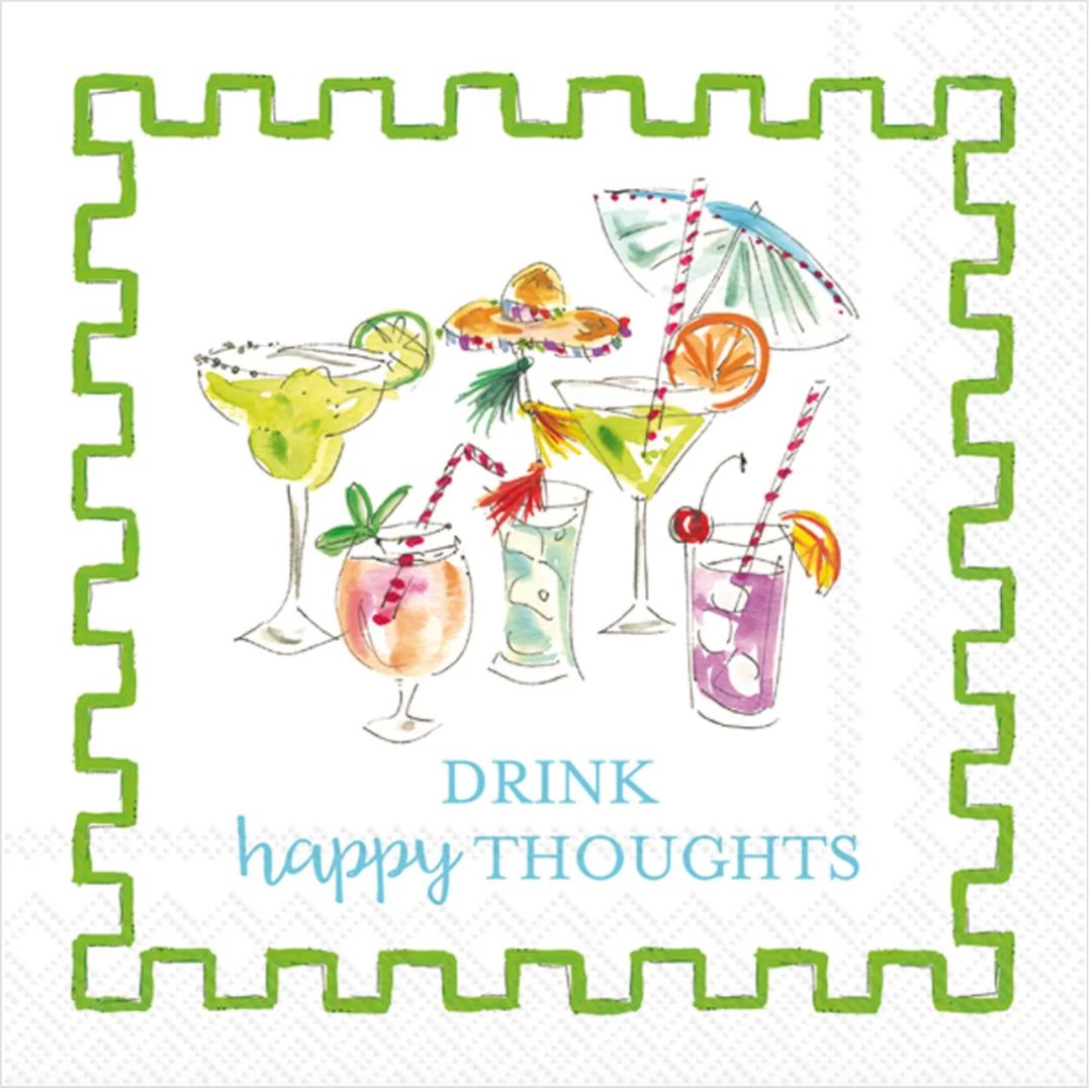 Cocktail Napkins - Happy Thoughts Cocktail Napkins Boston International 
