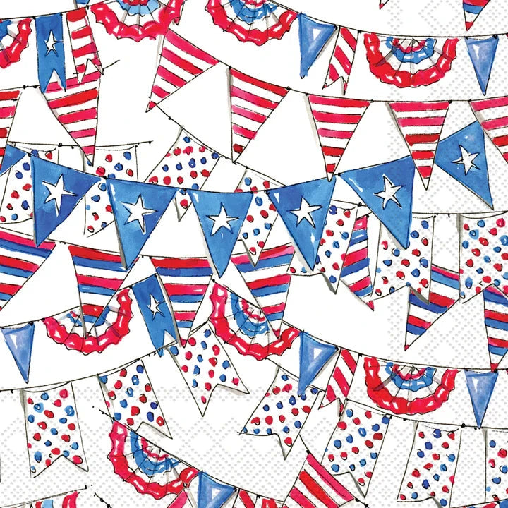 Cocktail Napkins - Patriotic Pennant Flag Cocktail Napkins Boston International 