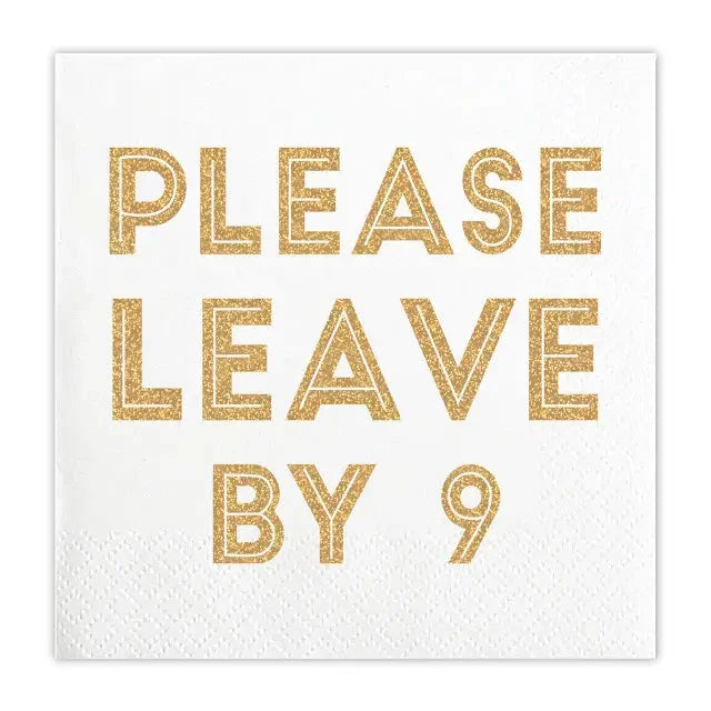 Cocktail Napkins - Please Leave By 9 Cocktail Napkins Creative Brands - Slant 