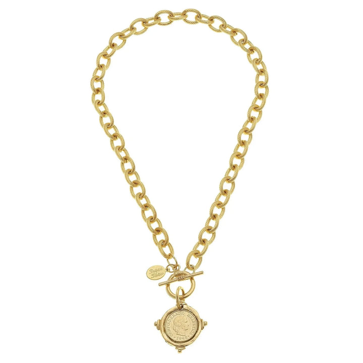 Coin Toggle Necklace Womens Necklace Susan Shaw 
