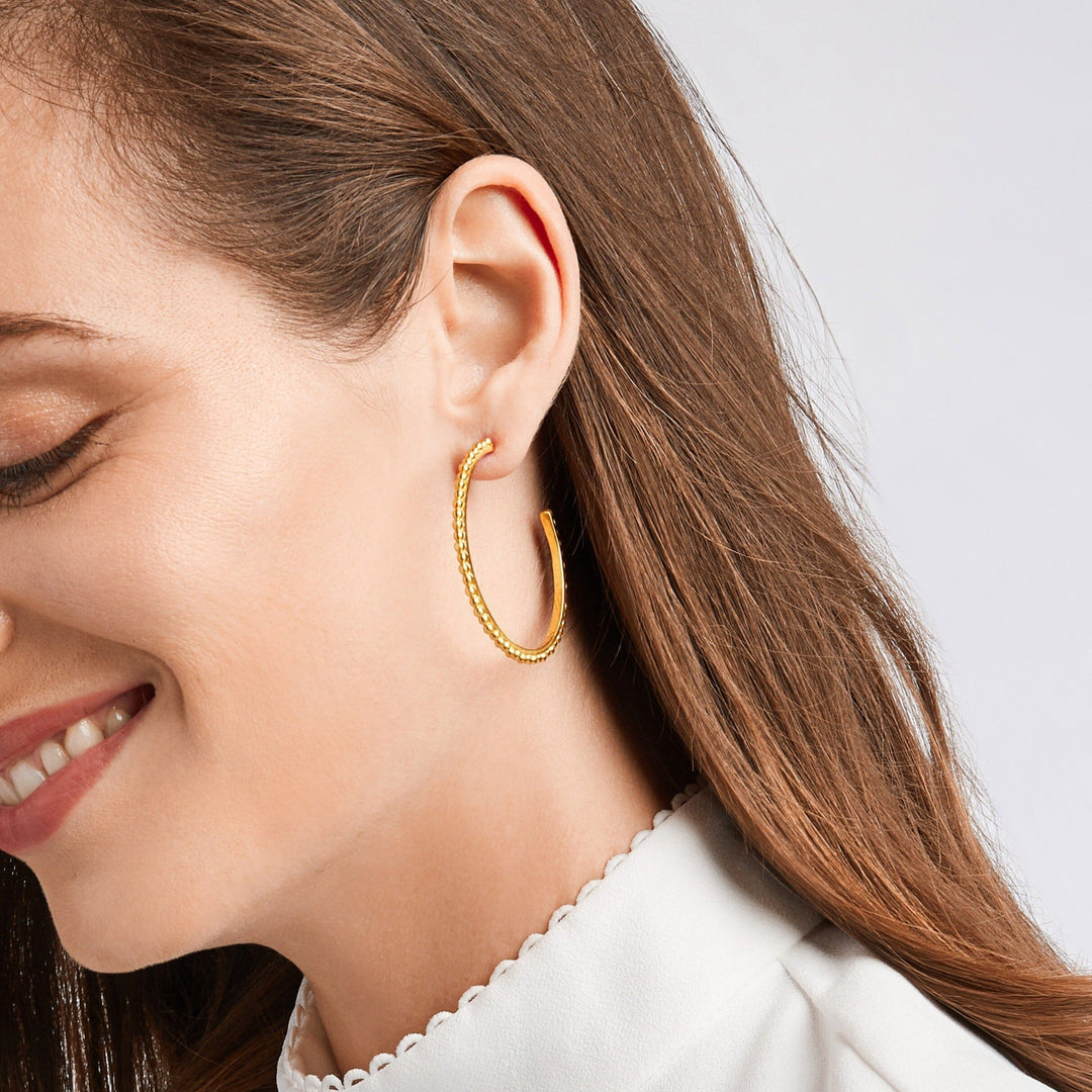 Colette Bead Hoop Earrings - Gold Womens Earrings Julie Vos 