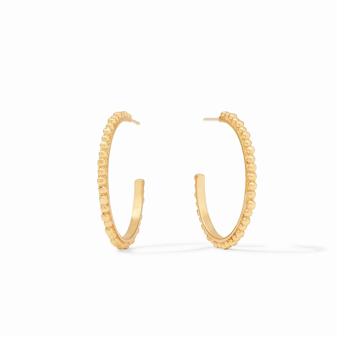 Colette Bead Hoop Earrings - Gold Womens Earrings Julie Vos Medium 