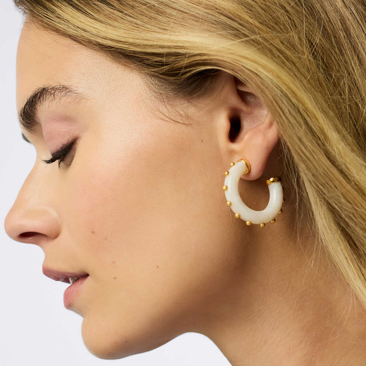 Colette Hoop Earrings - Alabaster Womens Earrings Julie Vos 